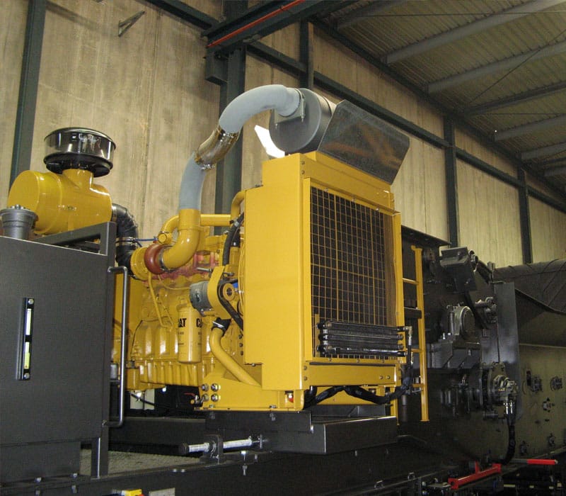 Custom muffler on diesel generator